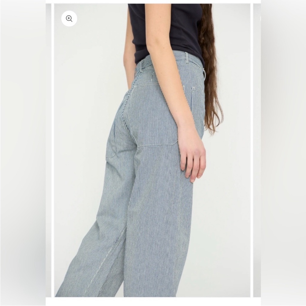 High-Rise Wide Leg Jeans in Blue Stripe- As Ever NYC vintage size 27